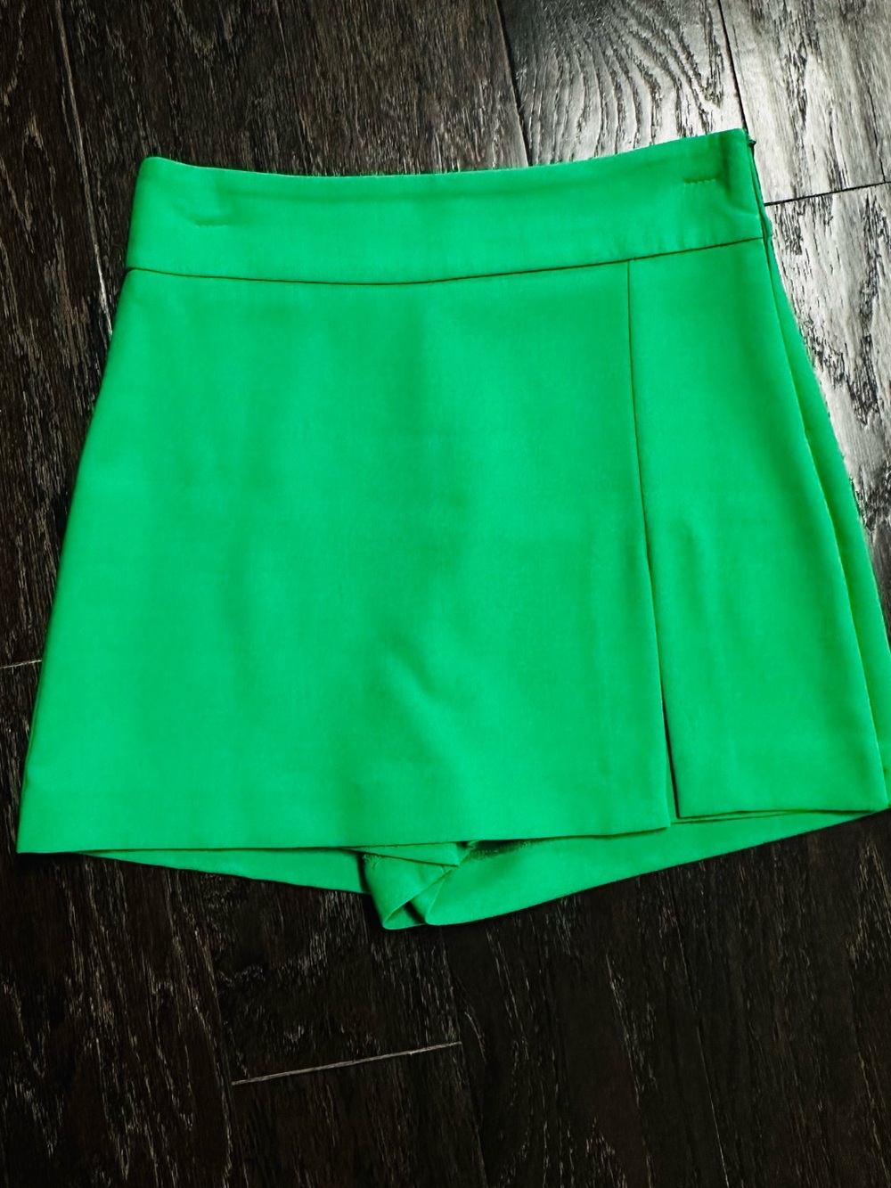 Zara Bright Green Wrap-Front Skort